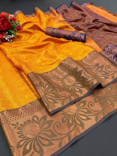 Gulmahar By Sagar Impex Copper Silk Traditional Wear Saree Collection